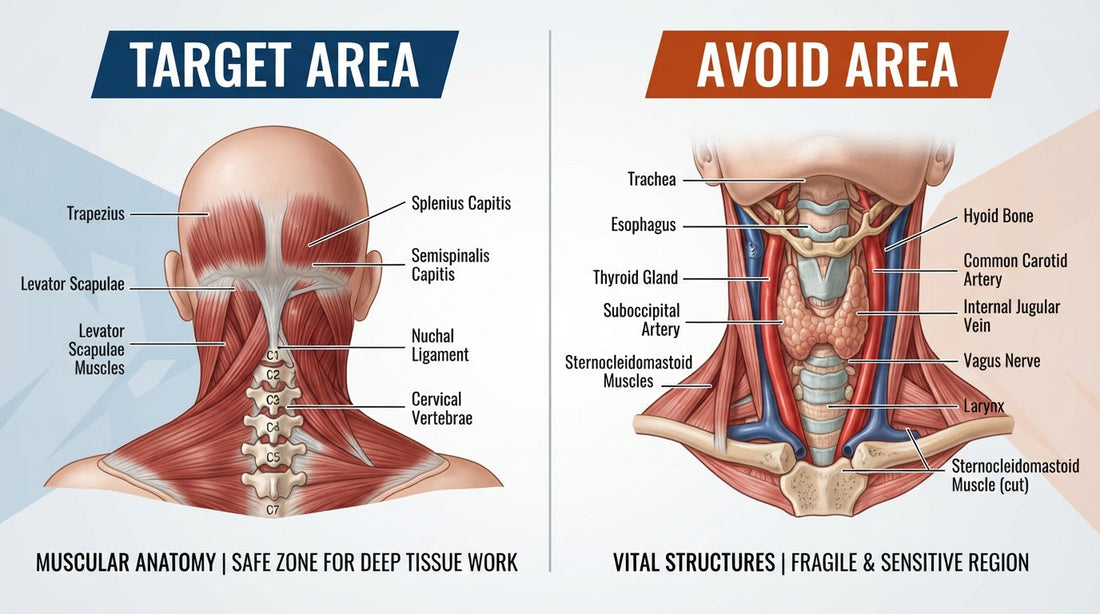 Front of the Neck vs Back of the Neck: What’s Safe to Massage