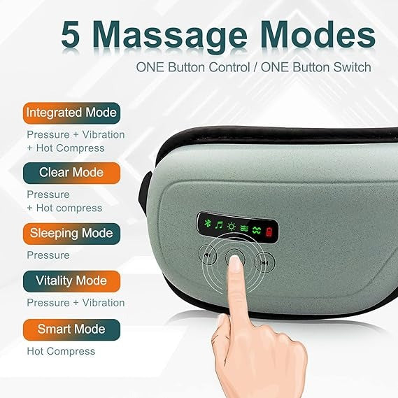 Electric Smart Eye Massager – Heat, Air Compression & Bluetooth Music Therapy